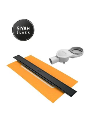 HÜPPE Galata A Membran Yalıtımlı Duş Kanalı Seti 60 Cm Mat Siyah