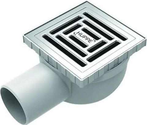 Hüppe Master X 10x10 Paslanmaz Çelik Izgaralı YER SİFONU MAT KROM