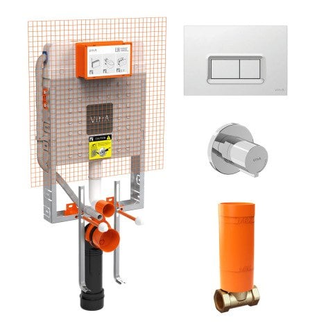 VİTRA Asma Klozetler için Gömme Rezervuar Seti 8 cm 2 Lİ