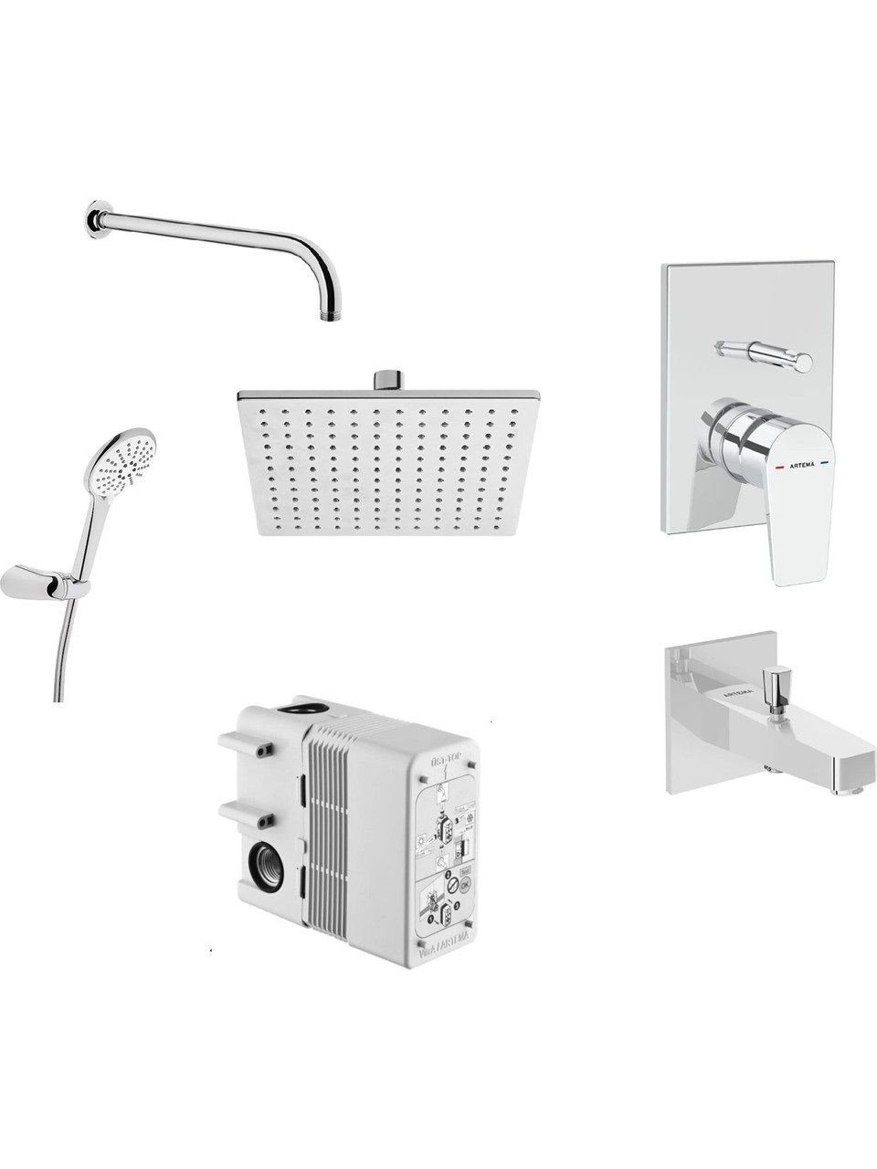 ARTEMA Flow Square Ankastre Duş Seti A49305