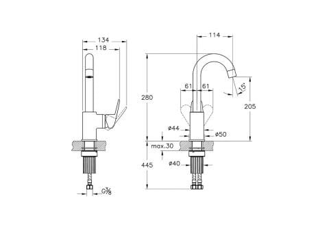 ARTEMA Flow Round Döner Borulu Lavabo Bataryası A43152