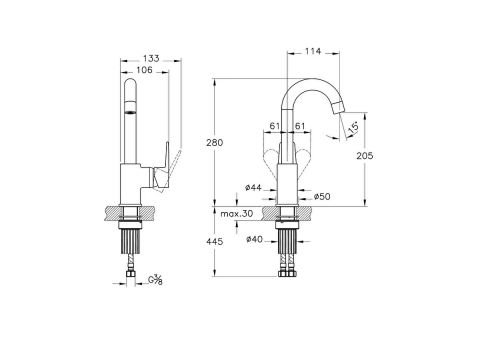 ARTEMA Flow Square Döner Borulu Lavabo Bataryası A43165