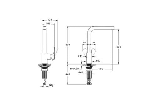 ARTEMA Flow Square Eviye Bataryası A43396
