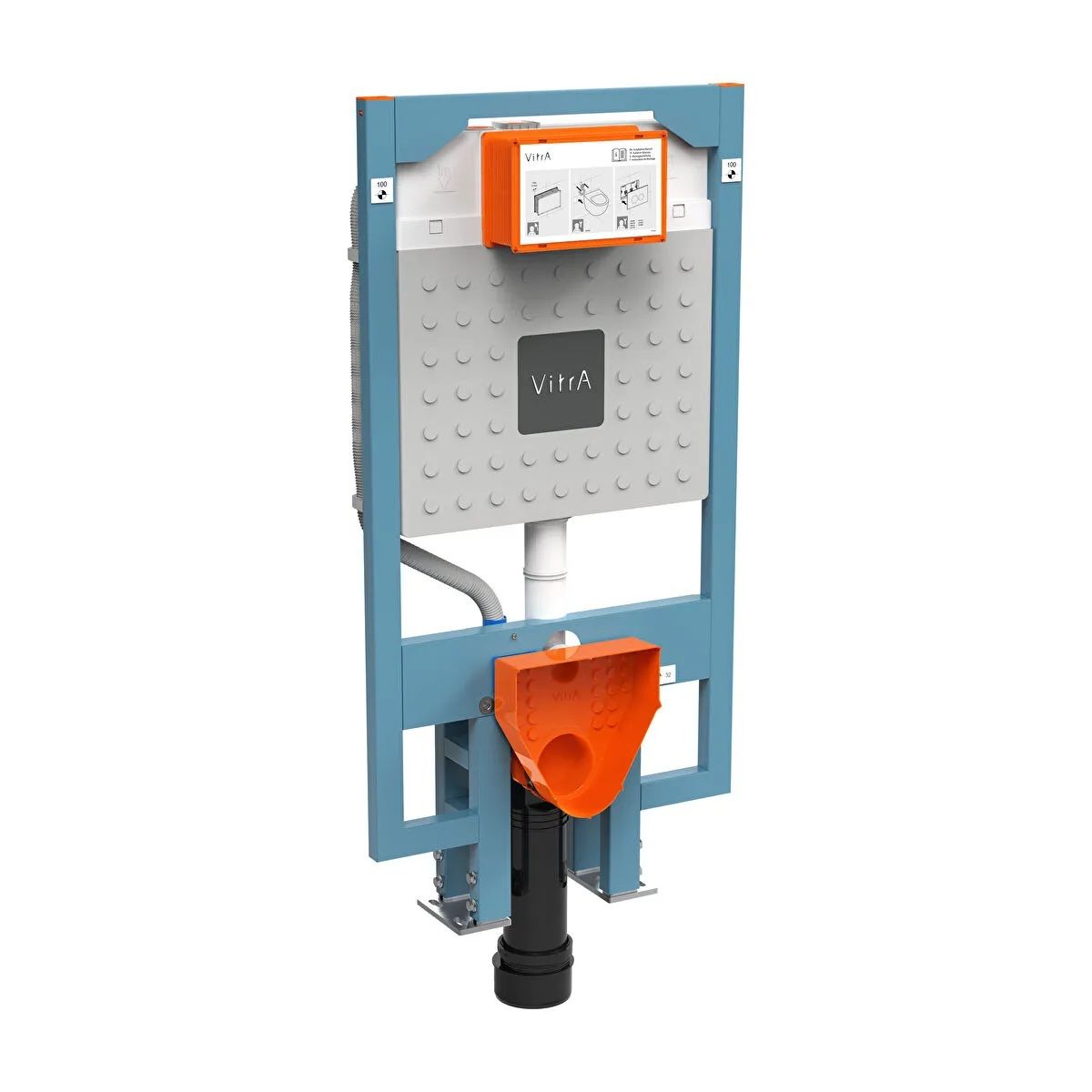 VİTRAV-Fix Prime 8cm Asma Klozetler için Gömme Rezervuar Asma klozetler için alçıpan duvar içi (yere montaj) uygulamalı, 3/6 L