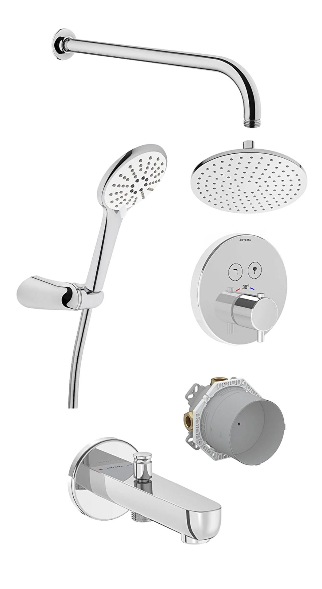ARTEMA AquaControl Round Ankastre Termostatik Duş Seti A49293